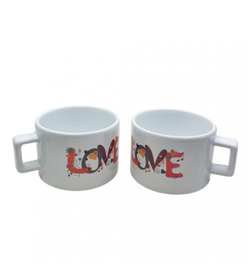 Aşk (Love) Konsept Ahşap Kutulu Kupa Bardak