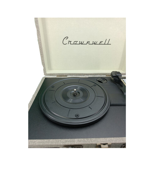 Crownwell Çantalı Hoparlörlü Bluetoothlu Pikap Krem HK2884