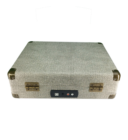 Crownwell Çantalı Hoparlörlü Bluetoothlu Pikap Krem HK2884