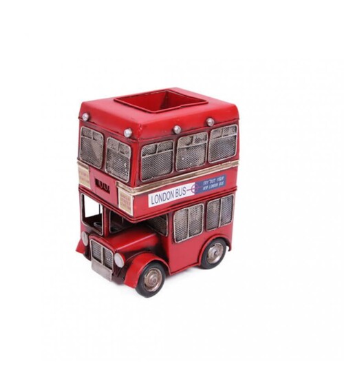 Dekoratif Metal Londra Şehir Otobüsü Kalemlik