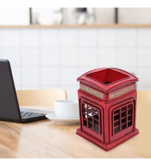 Dekoratif Metal Londra Telefon Kulübesi Kalemlik