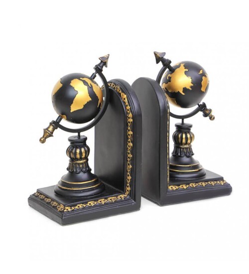 Dekoratif Metal Yerküre Kitap Tutucu (Stoper)