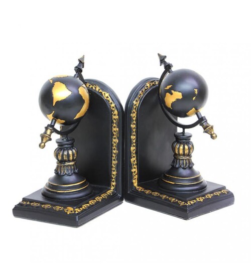 Dekoratif Metal Yerküre Kitap Tutucu (Stoper)