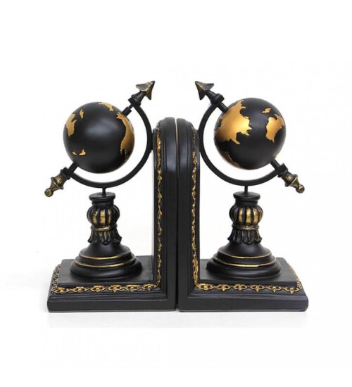 Dekoratif Metal Yerküre Kitap Tutucu (Stoper)