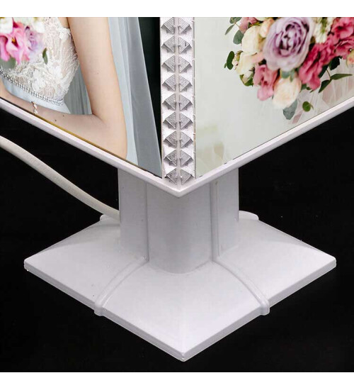 Dönen Abajur Gümüş Taşlı Fotoğraf Takılabilen Gece Lambası