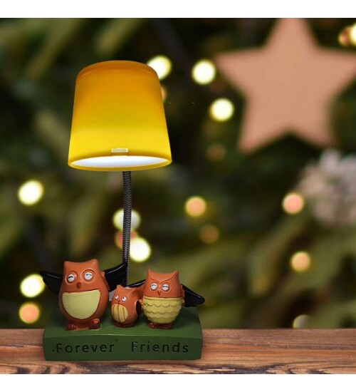 Fotoğraf Hediyeli Best Friends Baykuşlu Masa Lambası