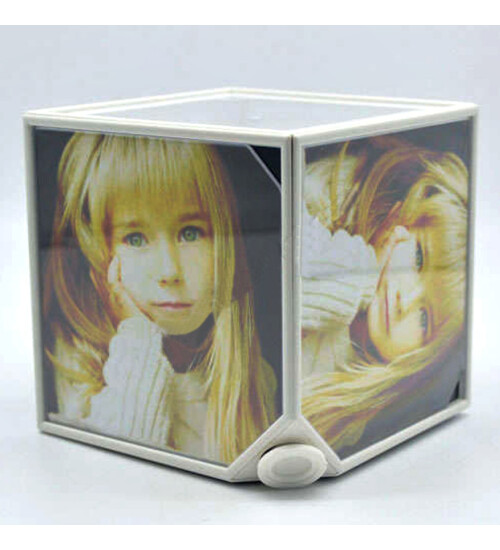 Fotoğraf Hediyeli Saatli Hareketli Dönen Küp Çerçeve HK2612