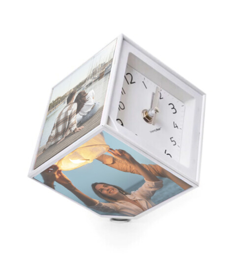 Fotoğraf Hediyeli Saatli Hareketli Dönen Küp Çerçeve HK2612