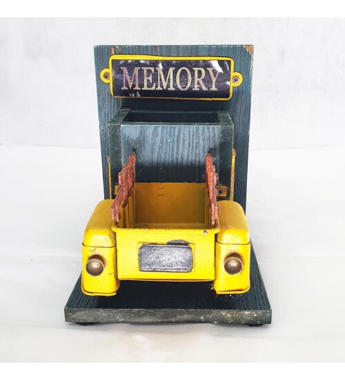 Kalemlik ve Çerçeveli Kitap Tutucu Dekoratif Metal Kamyon