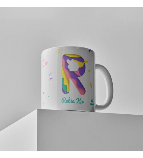 Kişiye Özel Yılbaşı Temalı İsim ve Harf Baskılı Porselen Kupa Bardak HC2029