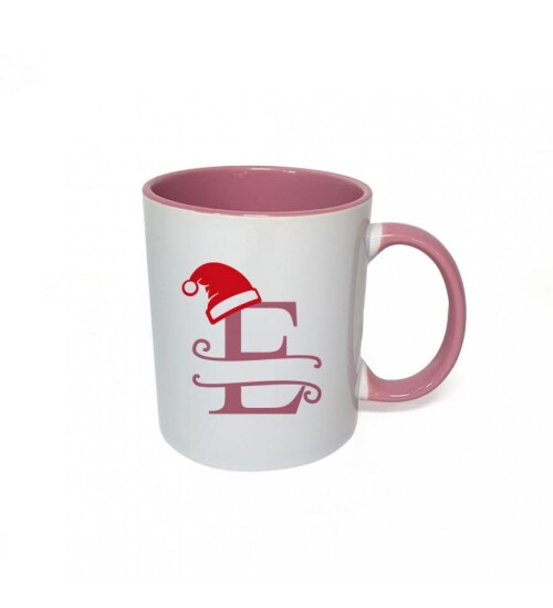 Kişiye Özel Yeniyıl Temalı Fotoğraf Baskılı Porselen Kupa Bardak Pembe HK2409