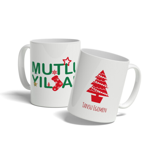 Kişiye Özel Yılbaşı Mutlu Yıllar İsme Özel Baskılı Kupa Bardak HK3765