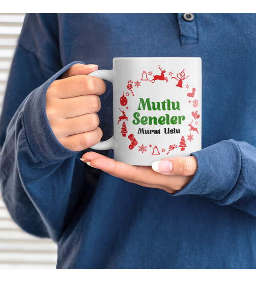 Kişiye Özel Yılbaşı Baskılı Kupa Bardak HK3756