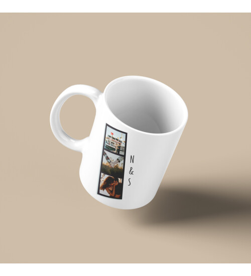 Kişiye Özel 3 Fotoğraflı Seni Seviyorum Kupa Bardak HK5001