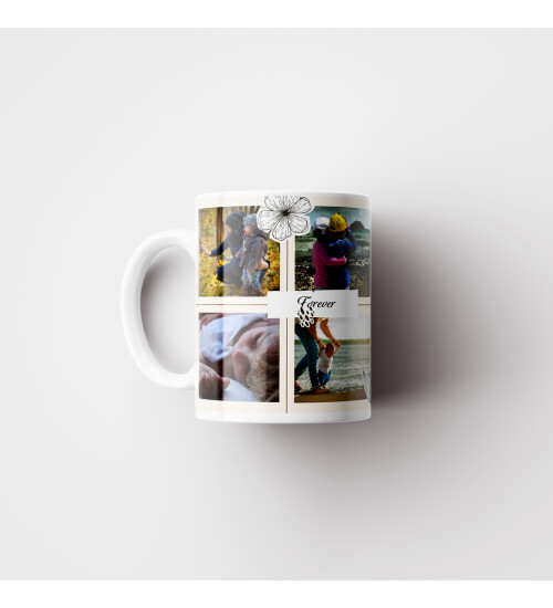 Kişiye Özel 6 Fotoğraflı I Love You Temalı Kupa Bardak HK5003