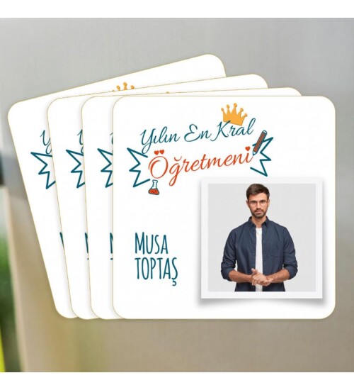 Kişiye Özel Öğretmenler Günü Özel Baskılı 6x6 Kare Magnet