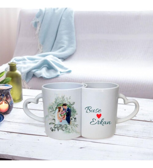 Kişiye Özel İsim ve Foto Baskılı Sevgili Çift Kupa HK2363