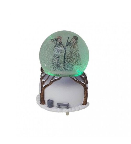 Kişiye Özel Fotoğraf Çerçeveli Aşıklar Işıklı Müzikli Otomatik Kar Küresi