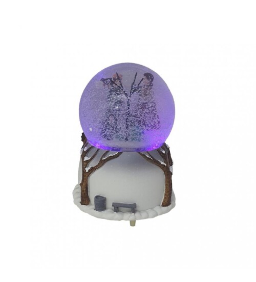 Kişiye Özel Fotoğraf Çerçeveli Aşıklar Işıklı Müzikli Otomatik Kar Küresi