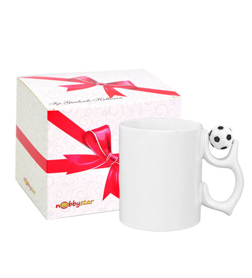 Kişiye Özel Futbol Toplu Porselen Beyaz Kupa Bardak HK2587