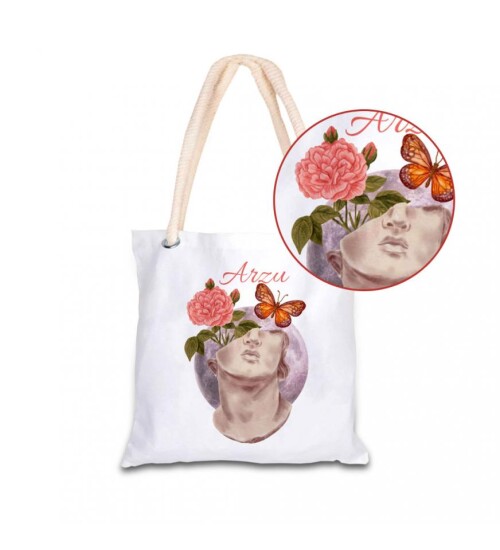 Kişiye Özel Bez Kol Çantası 40x40 cm HK2355