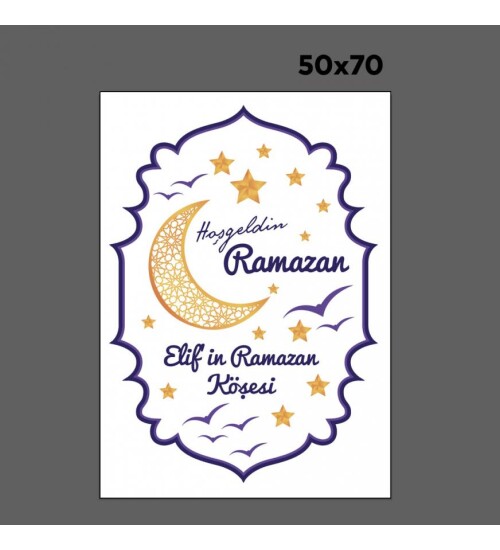 Kişiye Özel Hoşgeldin Ramazan Cam - Duvar Sticker Seti HK2550