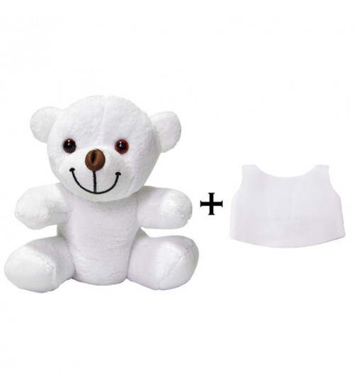 Kişiye Özel İsim ve Harf Baskılı Peluş Beyaz Ayı HK2448