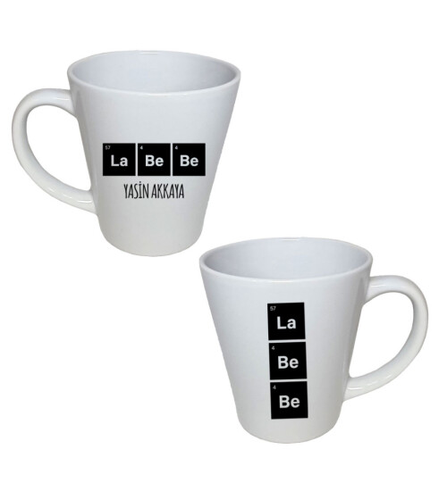 Kişiye Özel La Bebe Temalı Porselen Konik Beyaz Kupa HK2730