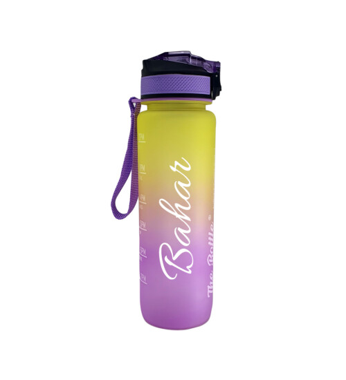 Kişiye Özel Pipetli, Çift Renkli, Mika Motivasyon Matarası 1 Lt HK2736