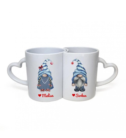Kişiye Özel Sevimli Karakterler Baskılı Sevgili Çift Kupası HK2503