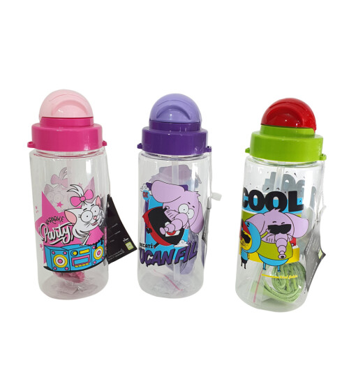 Kişiye Özel Kral Şakir Desenli Pipetli Tritan Matara 500 cc HK2738