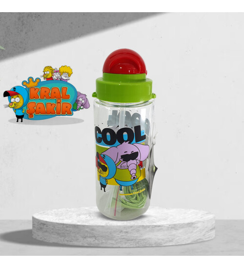 Kişiye Özel Kral Şakir Desenli Pipetli Tritan Matara 500 cc HK2738