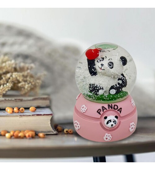 Panda Kalpli Renk Değiştiren Işıklı Kar Küresi
