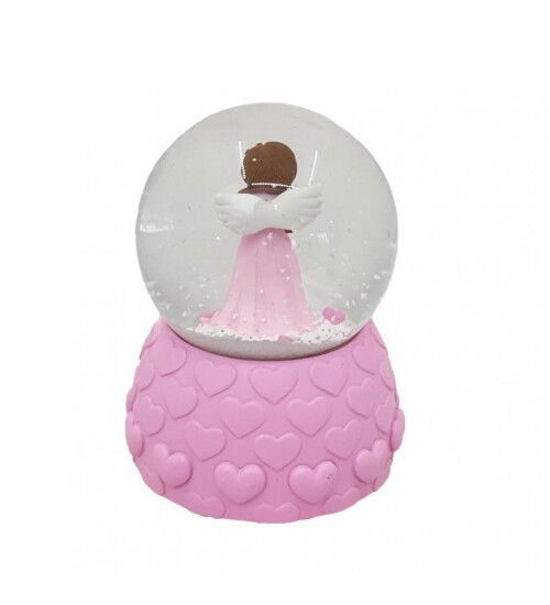 Pembe Peri Işıklı Romantik Kar Küresi