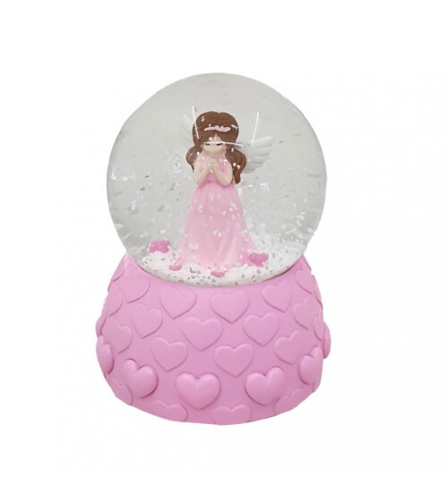 Pembe Peri Işıklı Romantik Kar Küresi