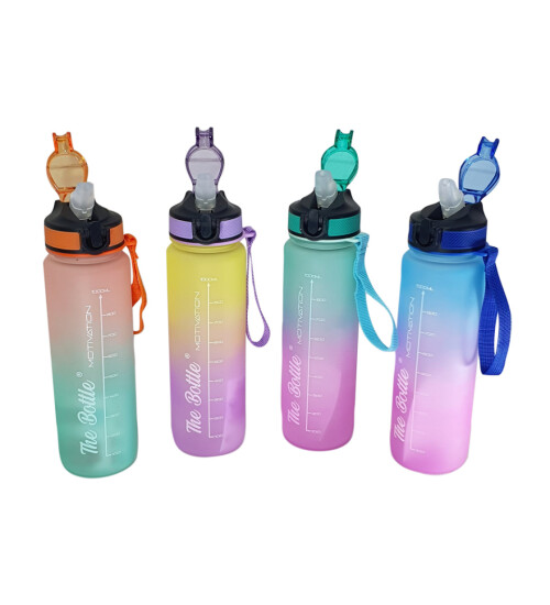 Pipetli, Çift Renkli, Mika Motivasyon Matarası 1 Lt HK2735