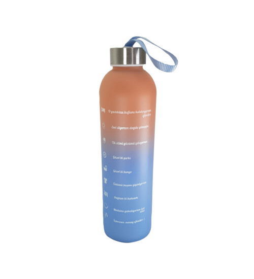 Renkli 750 ml Motivasyon Cam Su Matarası HK2707