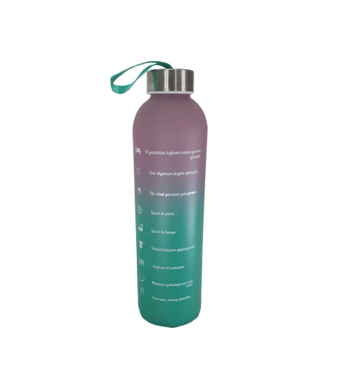 Renkli 750 ml Motivasyon Cam Su Matarası HK2707