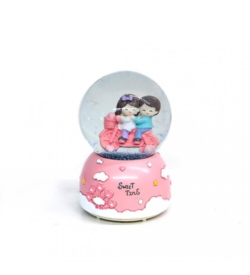 Romantik Sevgili Sweet Time Motorlu Müzikli Kar Küresi 80cc