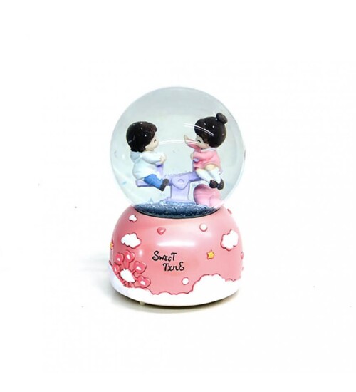 Romantik Sevgili Sweet Time Motorlu Müzikli Kar Küresi 80cc
