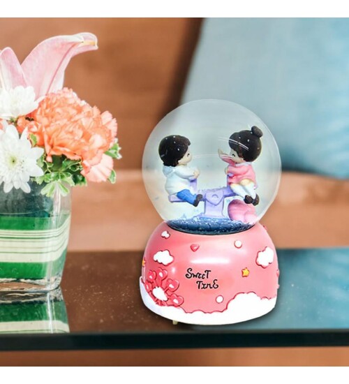 Romantik Sevgili Sweet Time Motorlu Müzikli Kar Küresi 80cc