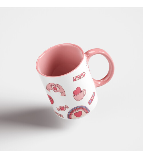 Sevgililer Günü Hayat Seninle Güzel İsimli Kupa Bardak HK5011