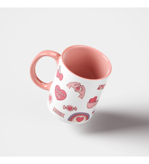 Sevgililer Günü Hayat Seninle Güzel İsimli Kupa Bardak HK5011