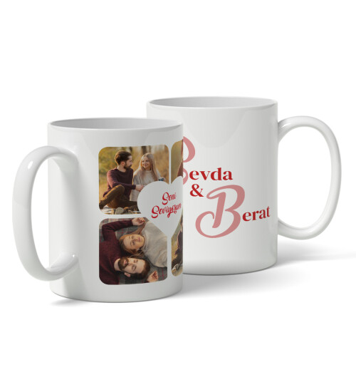 Sevgililer Günü İsimli, Fotoğraflı Kişiye Özel Kupa Bardak HK5009
