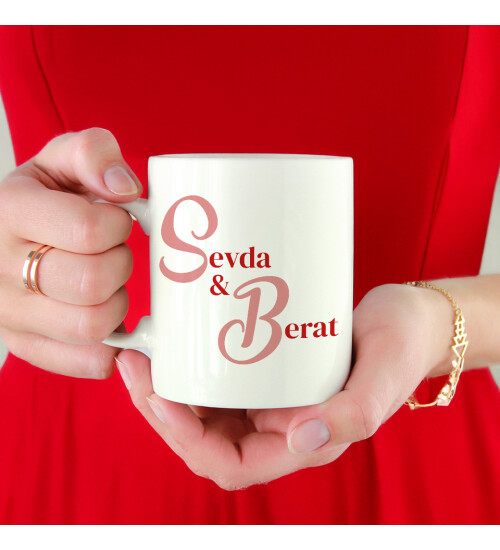 Sevgililer Günü İsimli, Fotoğraflı Kişiye Özel Kupa Bardak HK5009