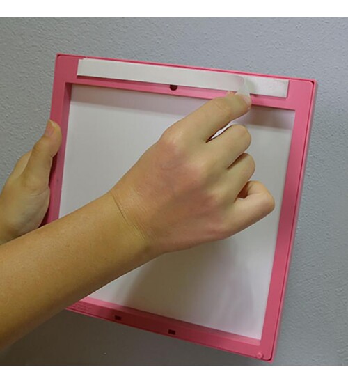 Yapışan Sök Tak Kare Çerçeve - Pembe 3Lü Paket