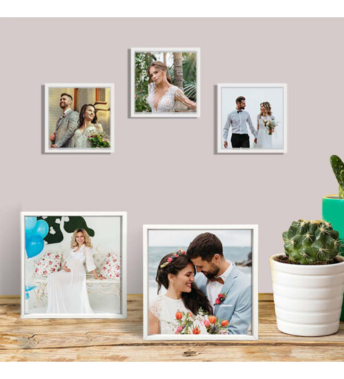 Yapışkanlı Sök Tak Pola Çerçeveler 12x12cm - 5li Paket FOTO BASKI HEDİYELİ HK2713