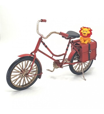 Dekoratif Kırmızı Metal Bisiklet Çantalı