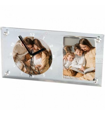 Kişiye Özel Baskılı Saatli Cam Çerçeve