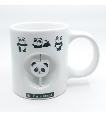 Panda Temalı 3D Döner Objeli Kupa Bardak